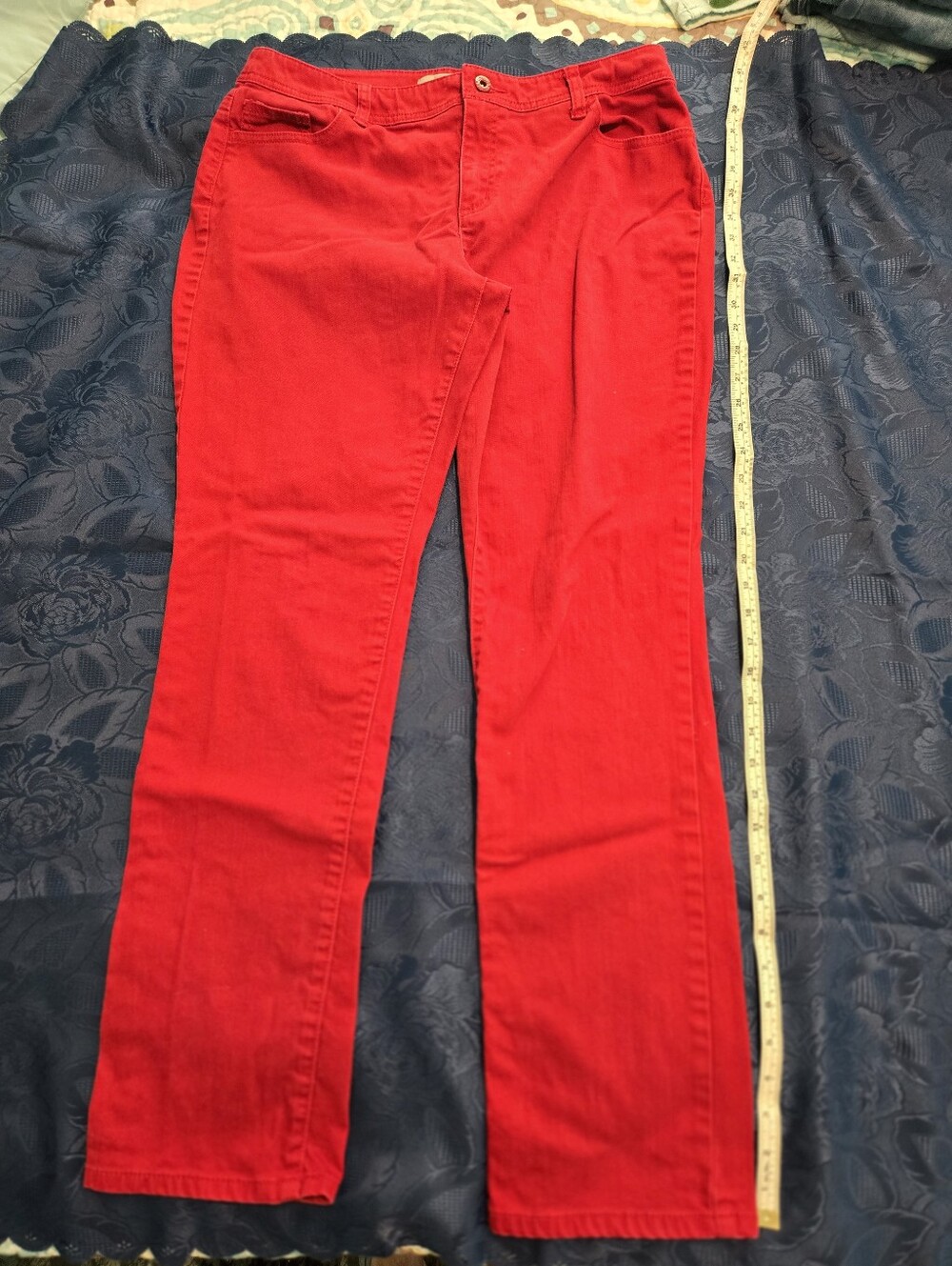 Red Straight-Leg Chico Pants